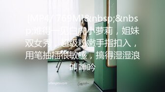 [MP4/ 769M]&nbsp;&nbsp;难得一见白虎小萝莉，姐妹双女秀，超级粉嫩手指扣入，用笔抽插很敏感，搞得湿湿浪叫呻吟