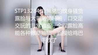 STP13284 非常骚的纹身骚货露脸与大哥激情啪啪，口交足交玩的非常嗨皮，全程露脸高能各种爆草抽插，直接给鸡巴干软了